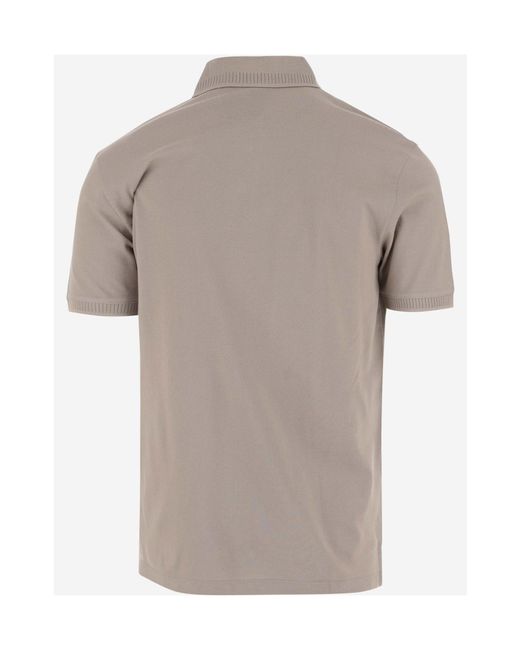 Emporio Armani Gray Logo Embroidered Polo Shirt for men