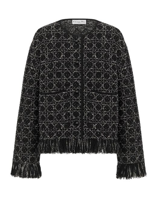 Dior Black Macrocannage Regular-Fit Jacket