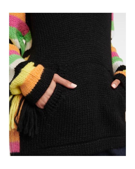 Gabriela Hearst Black Striped Knit Hoodie