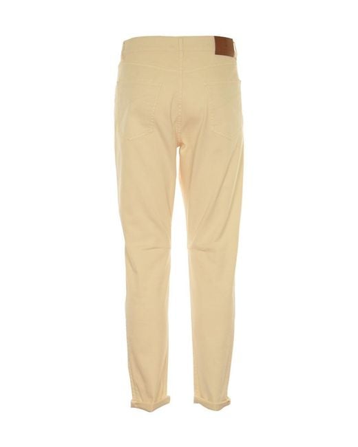 Brunello Cucinelli Natural Logo Patch Straight Leg Jeans for men