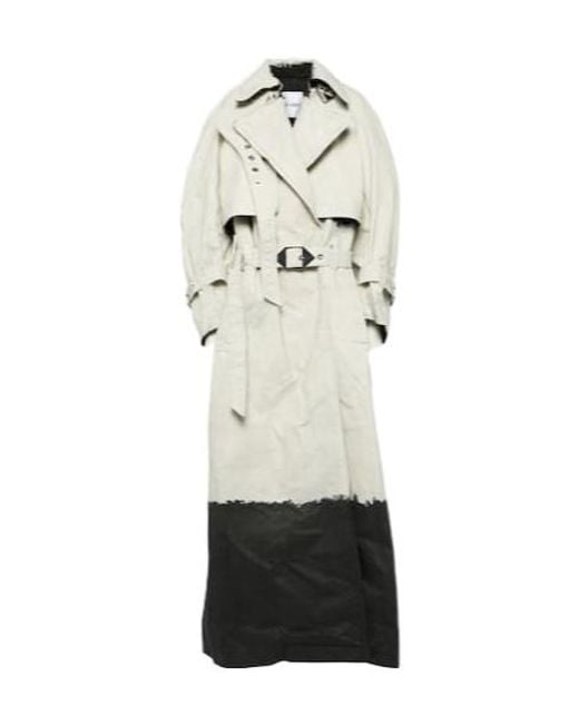 The Attico White Coated Denim Trench Coat