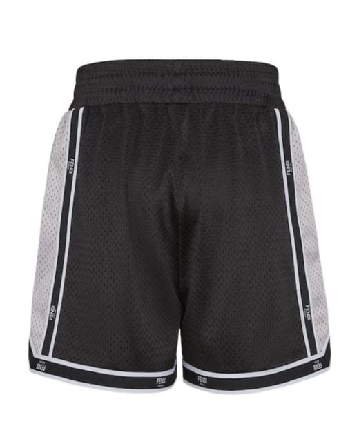 Fendi Black Mesh Bermuda Shorts for men