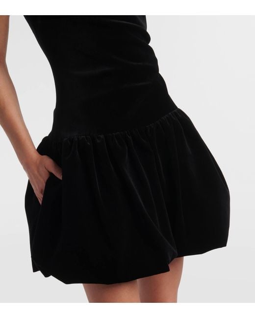 Patou Black One-Shoulder Mini Dress