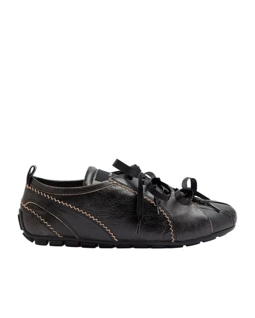Simone Rocha Black Ballerina Grip Leather Sneakers