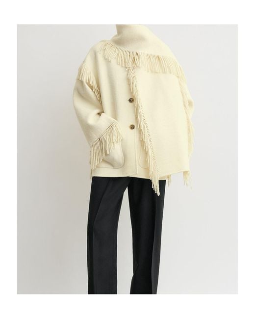 Totême Natural Totême Fringe High Neck Jacket