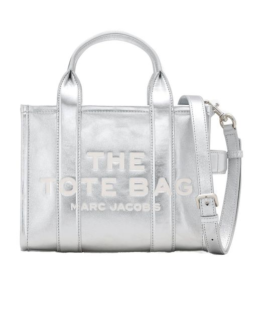 Marc Jacobs Gray The Metallic Small Tote Bag