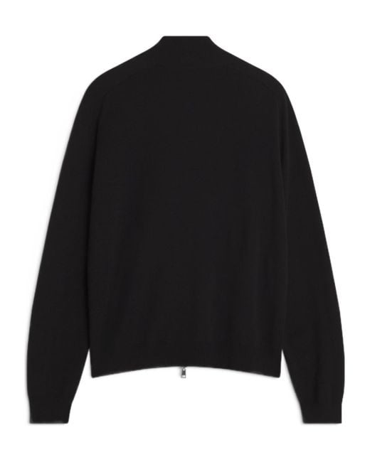 Maison Kitsuné Black Maison Kitsuné Zip-Up Knitted Cardigan for men