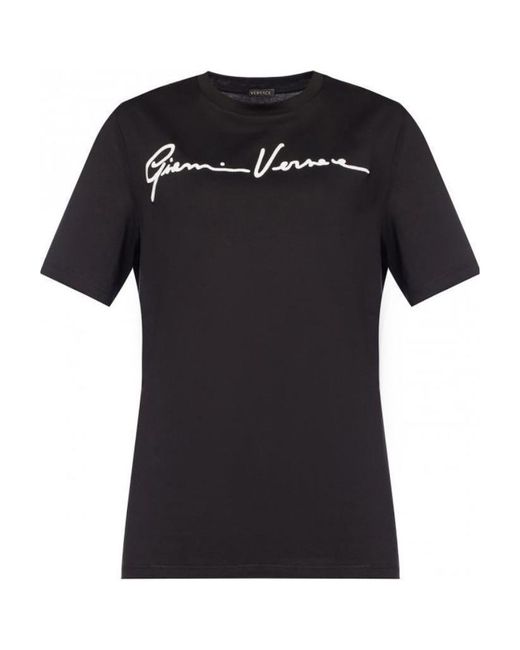 Versace Black Embroidered Logo T-Shirt