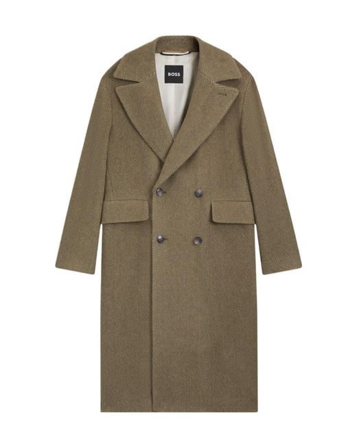 Boss Natural Boss Double-Breasted Long-Sleeved Coat for men