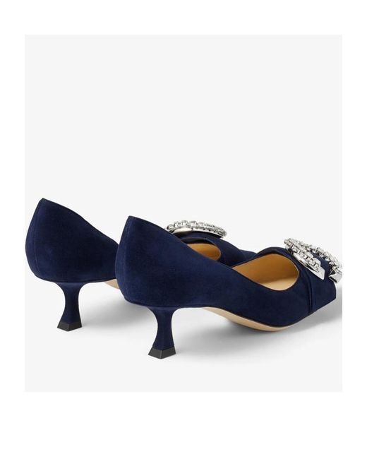 Jimmy Choo Blue Melva Dorsay Pointed Heels