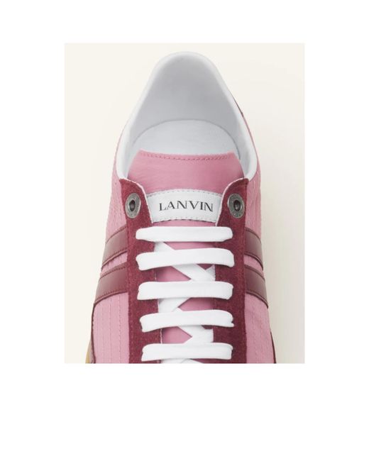 Lanvin Purple Glen Quilted Low-Top Sneakers for men
