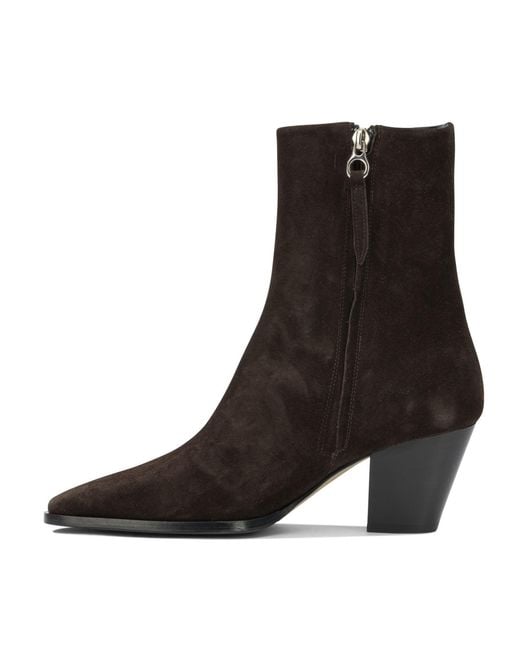 Aeyde Brown Square-Toe Ankle Boots