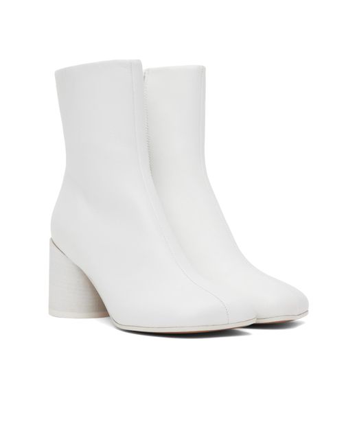 MM6 by Maison Martin Margiela White 70Mm Anatomic Ankle Boots
