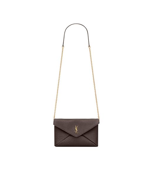 Saint Laurent White Cassandre Small Chain Pouch