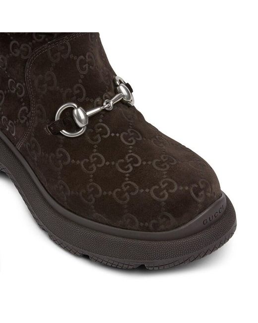 Gucci Brown Lace-Up Ankle Boots