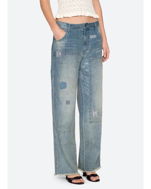Sea Blue Claira Patchwork Jeans