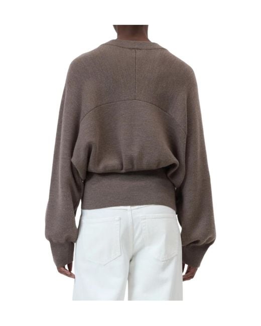 Closed Brown Long-Sleeve Crew-Neck Sweater