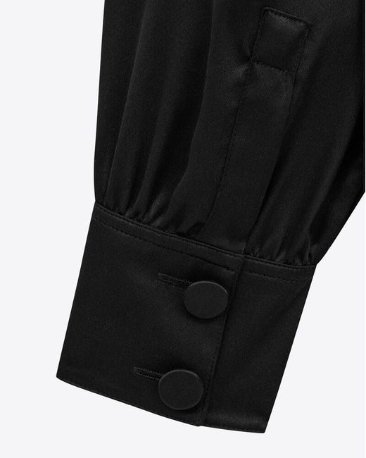 Saint Laurent Black Buttoned Long-Sleeved Pajama Shirt