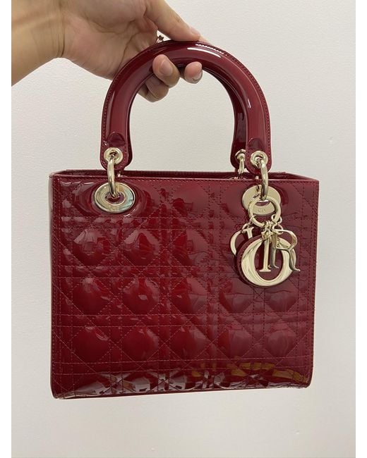 Dior Red Medium Lady Bag