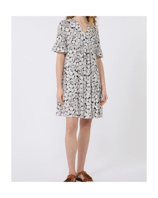 Weekend by Maxmara White Fuoco Floral Printed V-Neck Dress