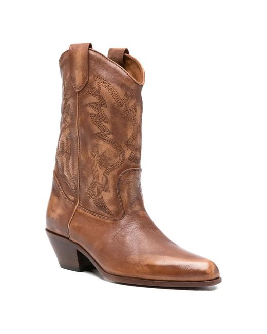 Vic Matié Brown Leather Cowboy Boots