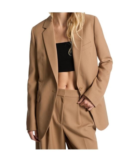 Michael Kors Brown Michael Single-Breasted Long-Sleeved Blazer
