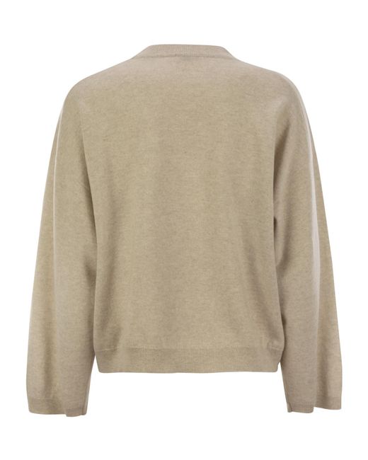 Brunello Cucinelli Natural Chest Pocket Knitted Jumper