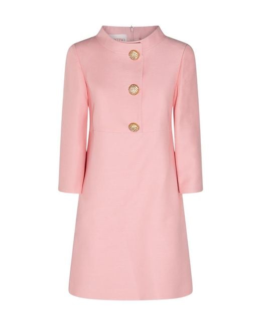 Valentino Pink Button Detailed Dress