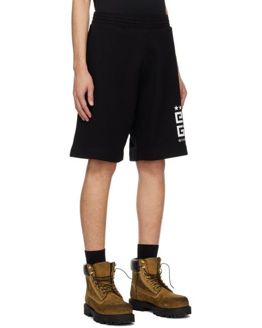 Givenchy Black Logo Printed Shorts for men