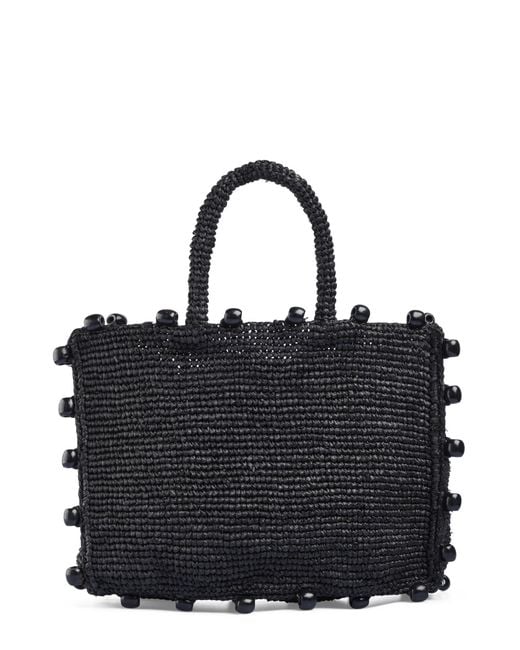 Mc2 Saint Barth Black Colette Bead-Embellished Shoulder Bag