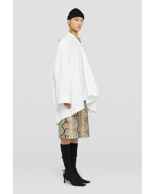 Jil Sander Natural Python Printed Bermuda Shorts