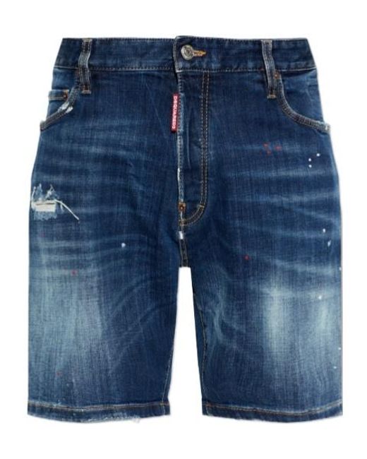 DSquared² Blue Distressed Shorts for men