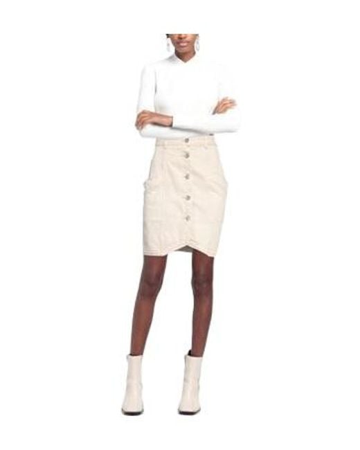 Isabel Marant Natural Mini Skirt With Irregular Hem