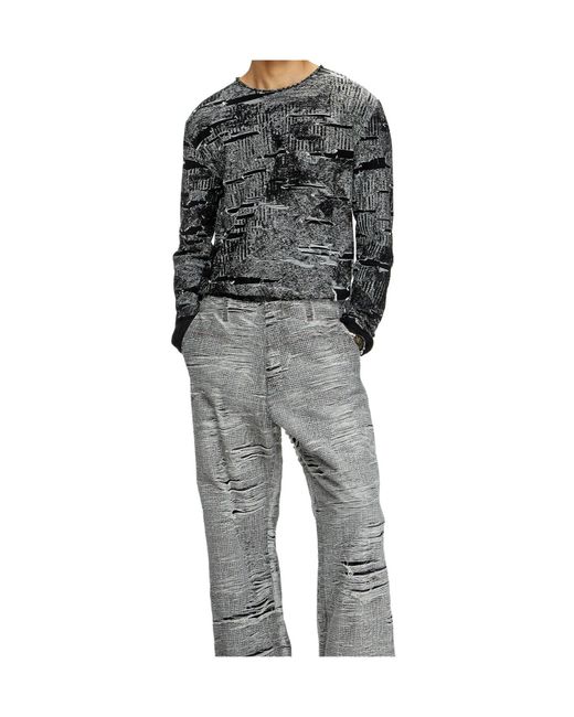 DIESEL Gray K-Cadmo Distressed Jumper for men