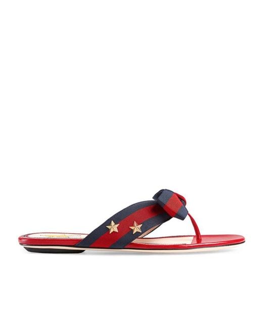 Gucci Multicolor Logo Flip-Flops