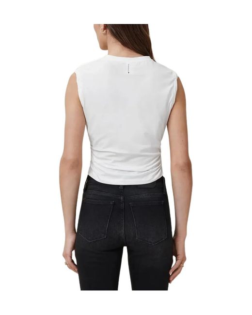 AllSaints White West Ruched Sleeveless Top
