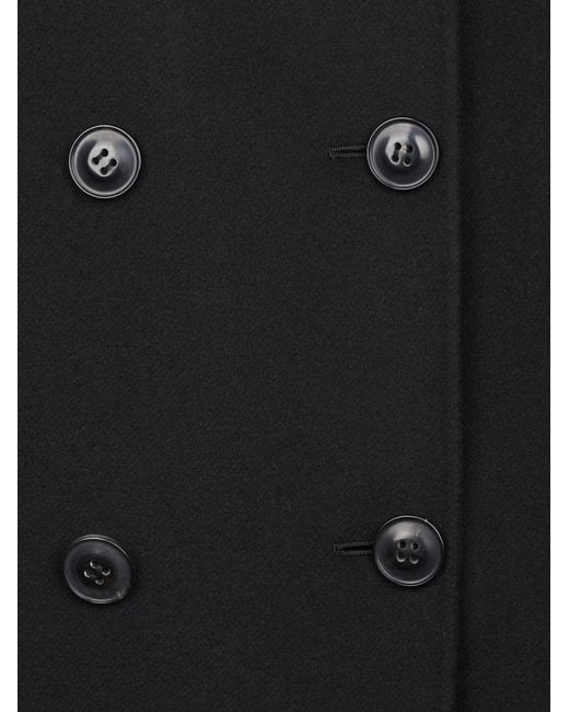 Max Mara Black Studio Double Breated Pea Coat