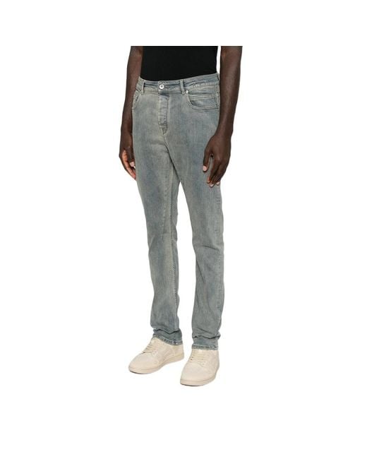 Rick Owens Black Detroit Faded-Effect Five-Pocket Jeans for men