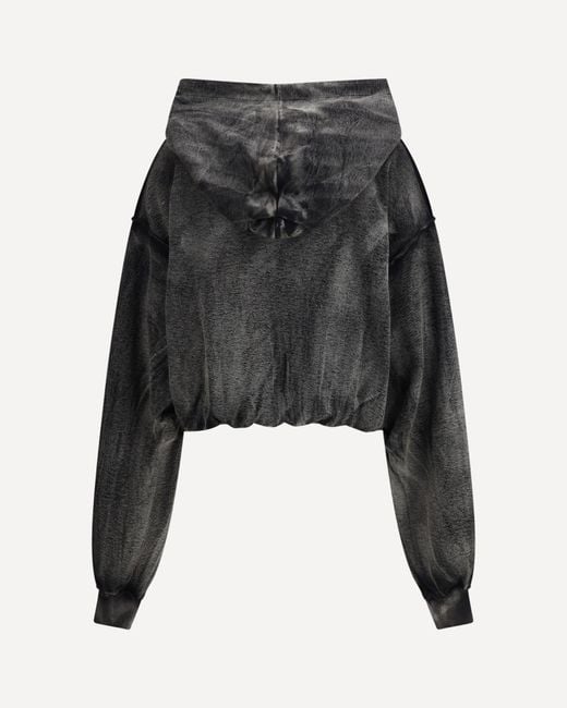 R13 Black Washed-Effect Drawstring Hoodie