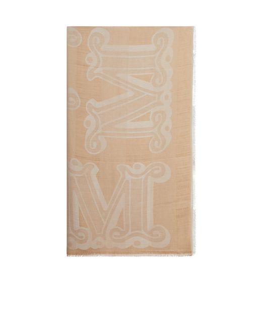 Max Mara Natural Senior Logo Detailed Scarf