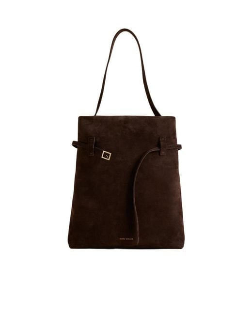 MANU Atelier Brown Tote Du Jour Belt-Detailed Tote Bag