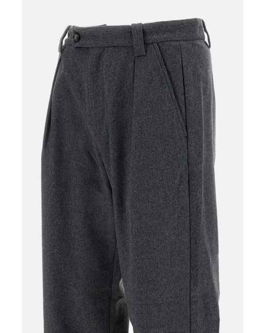 A.P.C. Gray Pleated Wool-Blend Trousers for men