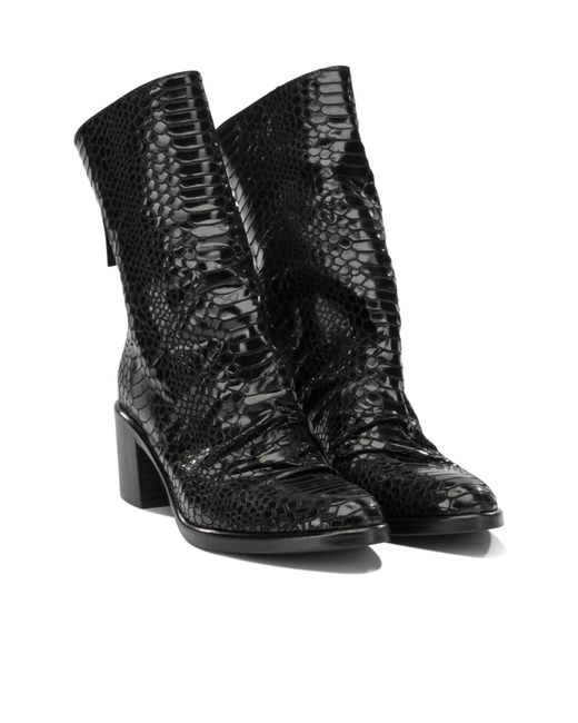 Strategia Black Round-Toe Ankle Boots