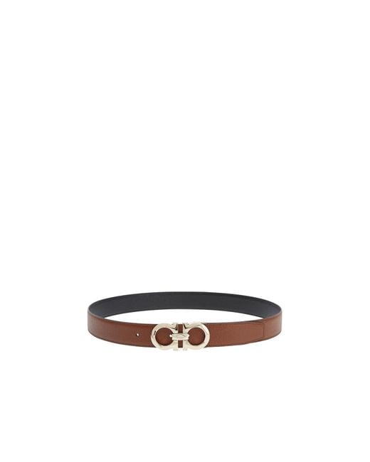 Ferragamo White Logo Belt for men