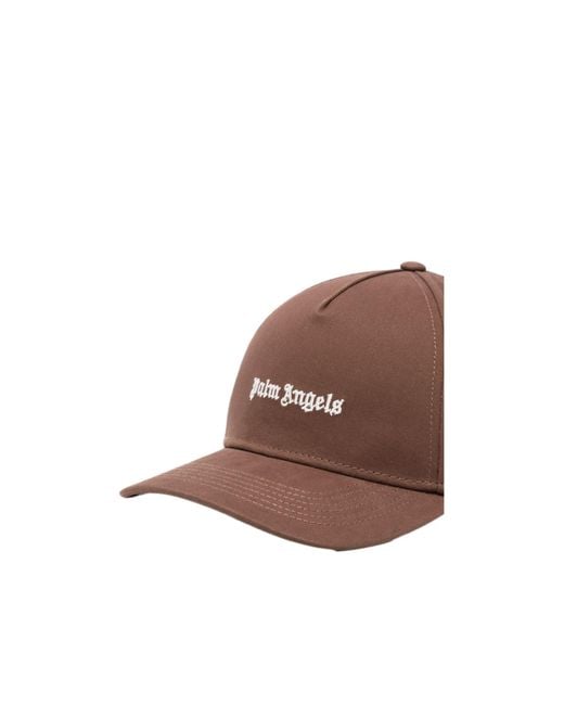Palm Angels Brown Embroidered Hat for men