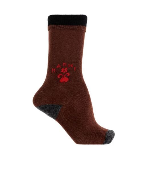 Marni Brown Herald Logo Socks