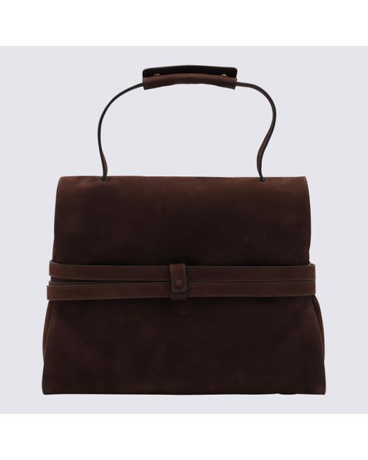 Moschino Brown Tie Me Logo Embossed Tote Bag for men