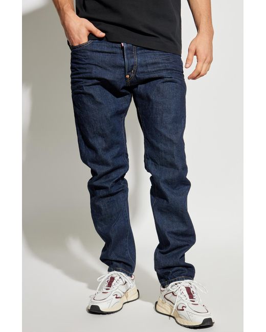 DSquared² Blue Logo Patch Slim-Fit Jeans for men