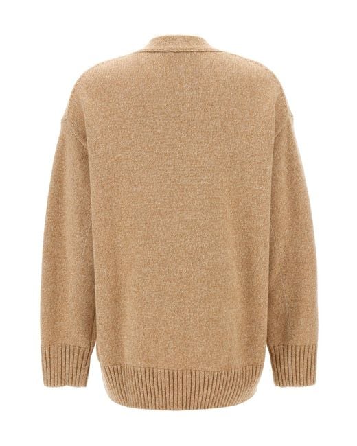 Rabanne Natural V-Neck Buttoned Cardigan
