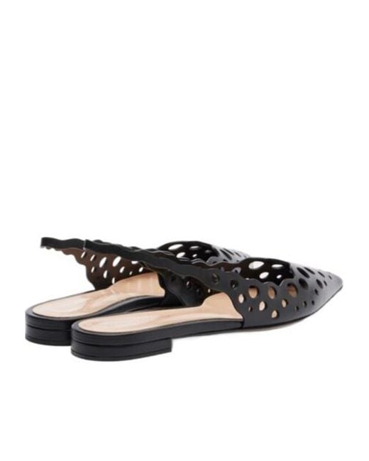 Gianvito Rossi Multicolor Cutout Leather Slingback Flats